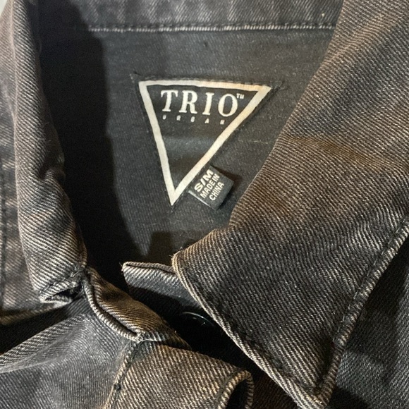 TRIO URBAN TAKE IT EASY teddy bear Crop Denim Jacket - Picture 6 of 6